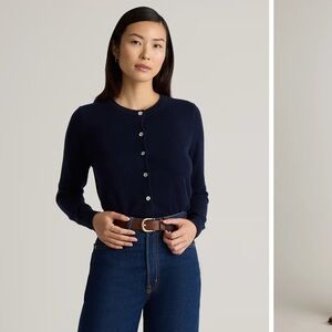 Quince Dark Blue Cashmere Sweater